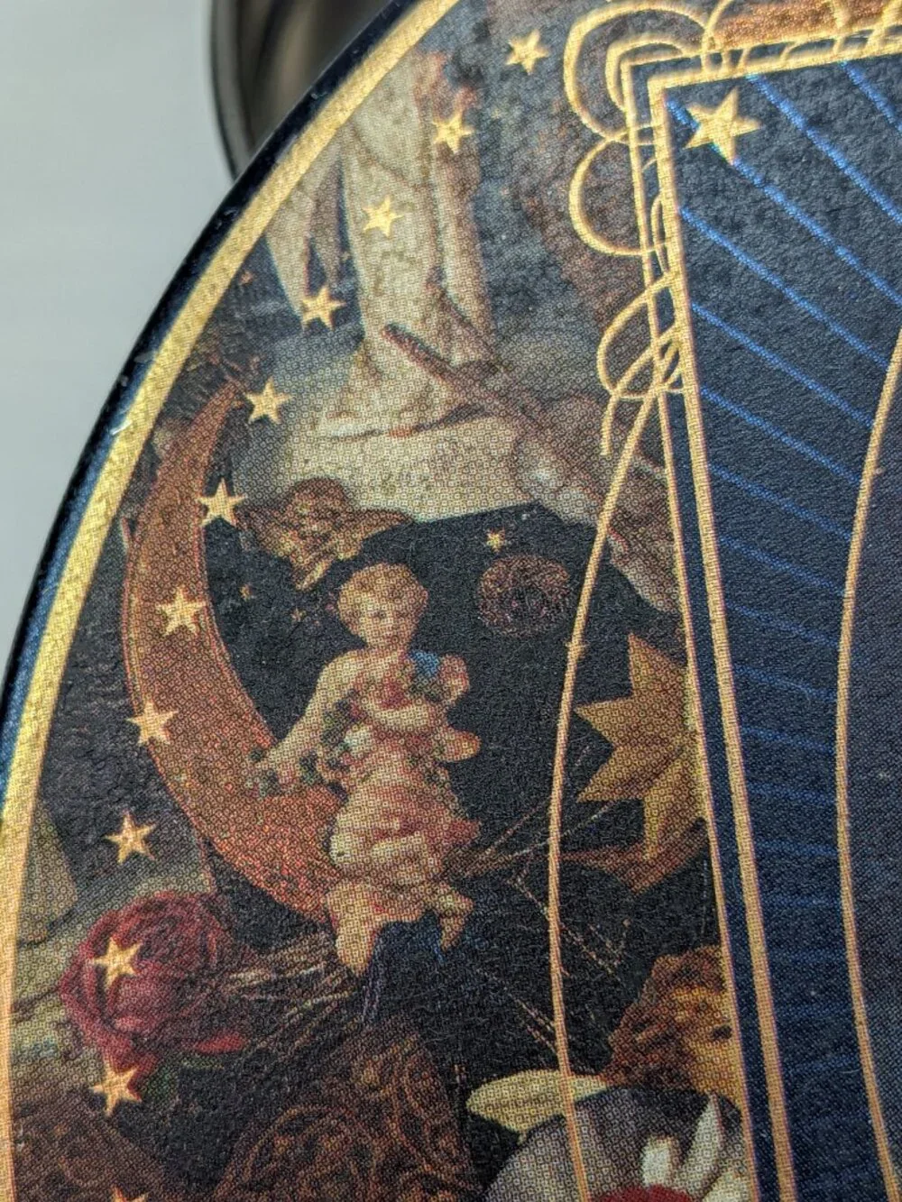Vintage Victorian Angel Charity Tin Religious Gold Accent Gifted Line